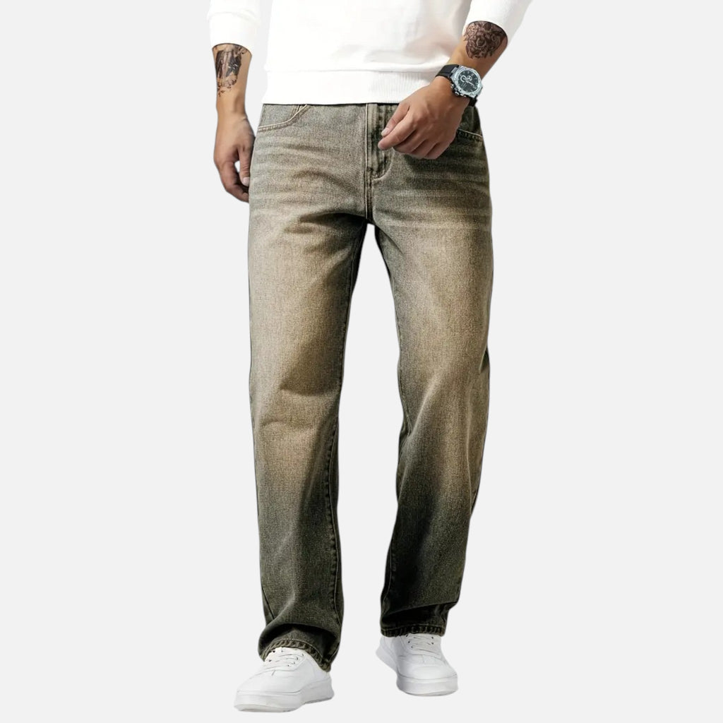 Aiden | Men's Denim Jeans With Pockets And Exposed Seams | Casual