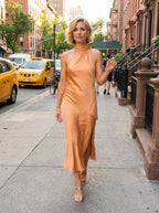 Aliki | Women Satin Cocktail Dress With Silky Finish And Flattering Silhouette | Elegant Style