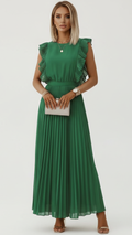 Alora | Women's Bodycon Dress With Pleated Skirt And Sleeveless Cut