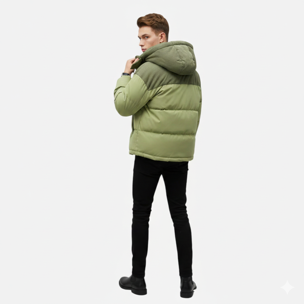 Archer | Men's Colour-Block Hooded Jacket With Hood | Winter