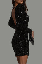 Avery | Women's Cocktail Dress With Long Sleeves And Woven Texture | Glamorous