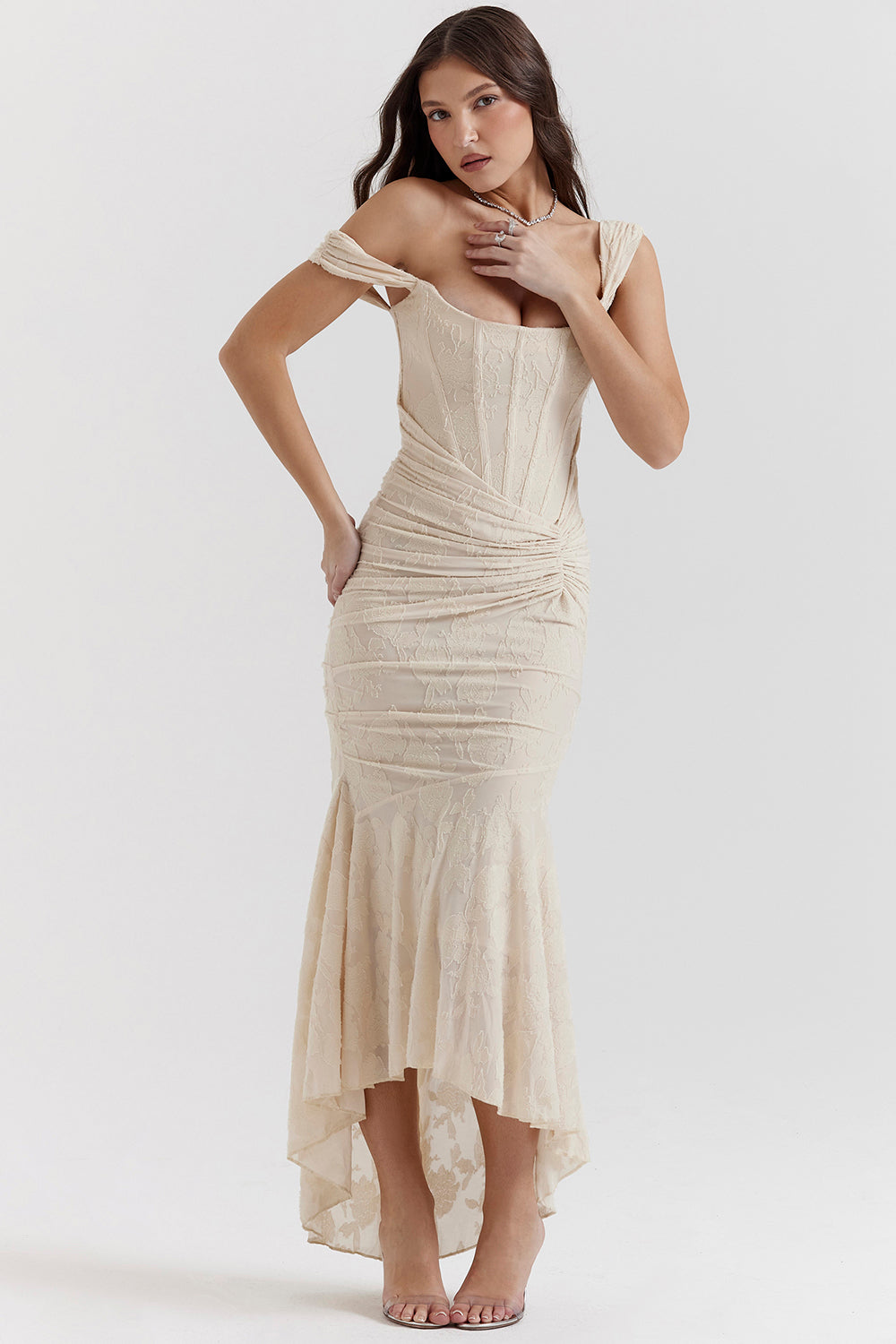 Boheme | Women's Cocktail Dress With Lace Bodycon Design And Ruched Waist Detail | Party