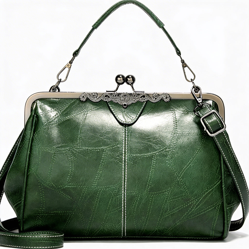 Camila | Women’s Crossbody Bag With Classic Clasp Closure And Contrast Stitch Detail | Retro