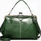 Camila | Women’s Crossbody Bag With Classic Clasp Closure And Contrast Stitch Detail | Retro