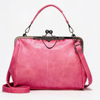 Camila | Women’s Crossbody Bag With Classic Clasp Closure And Contrast Stitch Detail | Retro