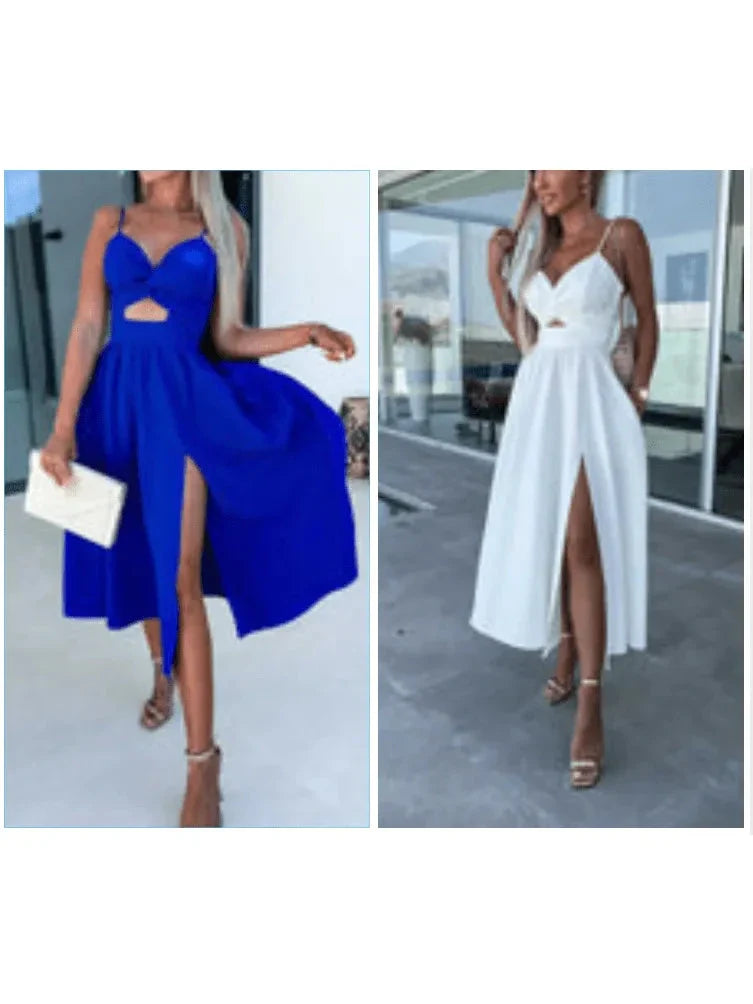 Camille | Women's Summer Dress With Sweetheart Neckline And Side Slit | Glamorous