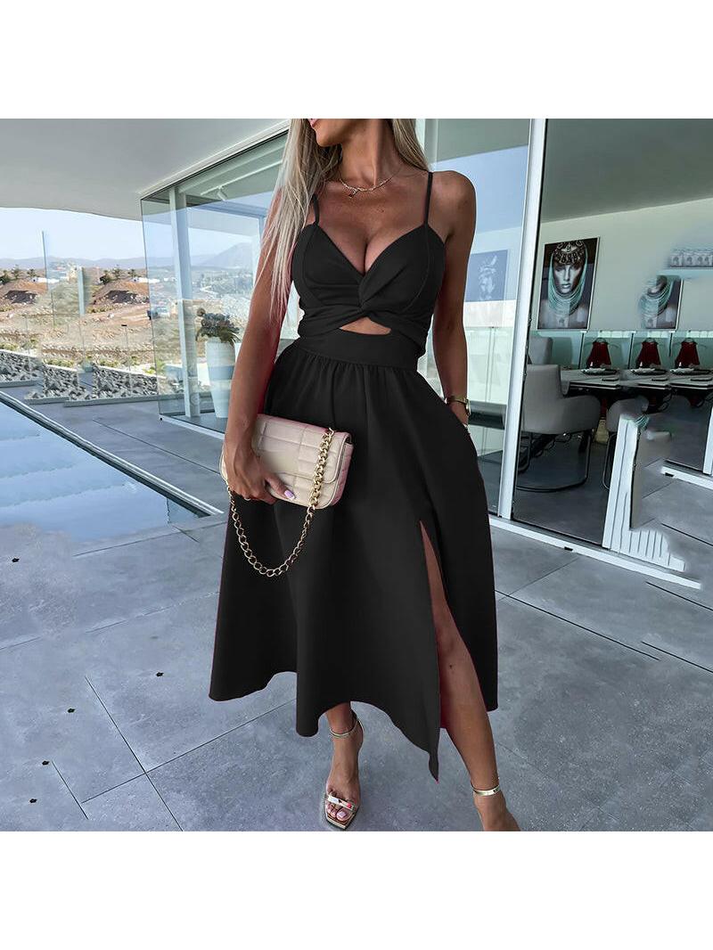 Camille | Women's Summer Dress With Sweetheart Neckline And Side Slit | Glamorous