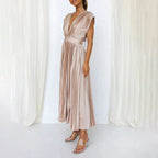 Cassia | Women’s Graduation Dress With V-Neck And Ruffle Sleeves | Elegant