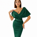 Catalina | Women Cocktail Dress With Lace Detail And Satin Finish | Party Style