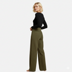 Charlotte | Women's Corduroy-Style Straight-Leg Trousers With Pockets | Modern