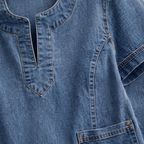 Clara | Women’s Day Dress With Denim Fabric And Front Pockets | Casual