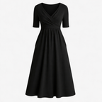 Clara | Women's Day Dress With V Neck Design And Flowy A-Line Skirt | Elegant