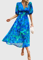 Clara | Women's Floral Dress With Smocked Waist And V Neckline | Casual