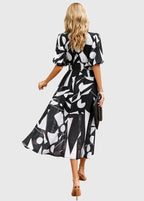 Clara | Women's Floral Dress With Smocked Waist And V Neckline | Casual