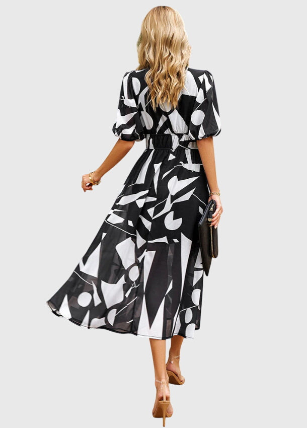 Clara | Women's Floral Dress With Smocked Waist And V Neckline | Casual