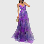 Clara | Women's Floral Dress With Spaghetti Strap Design And Flowing Maxi Skirt | Elegant