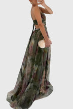 Clara | Women's Floral Dress With Spaghetti Strap Design And Flowing Maxi Skirt | Elegant