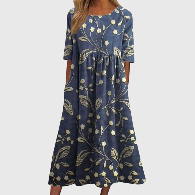 Clara | Women’s Formal Dress With Floral Embroidery And Relaxed Fit | Elegant