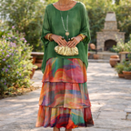 Clara | Women’s Formal Dress With Layered Ombre Skirt And Loose-Fit Top | Elegant