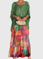 Clara | Women’s Formal Dress With Layered Ombre Skirt And Loose-Fit Top | Elegant