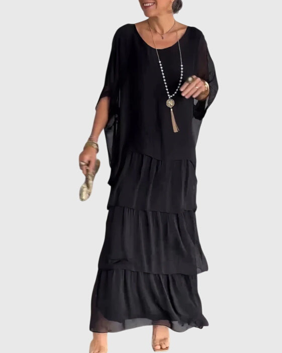 Clara | Women’s Formal Dress With Layered Ombre Skirt And Loose-Fit Top | Elegant