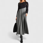 Clara | Women’s Formal Dress With Long Sleeves And Pleated Maxi Skirt | Elegant
