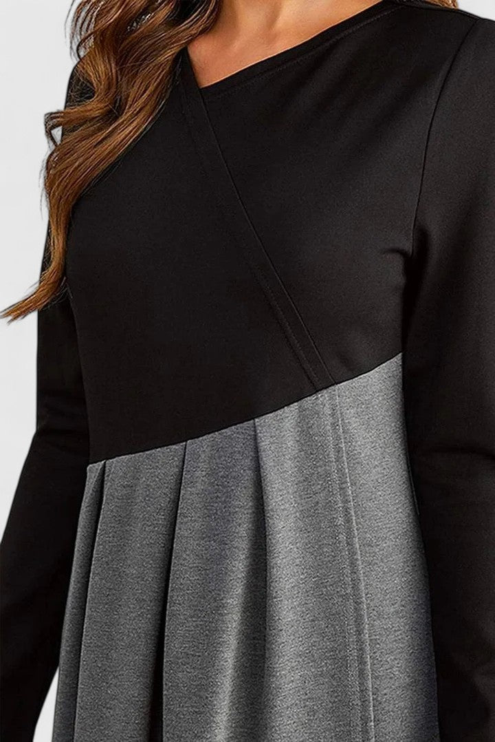 Clara | Women’s Formal Dress With Long Sleeves And Pleated Maxi Skirt | Elegant