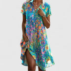 Clara | Women's Printed Day Dress With Flowy Boho Design And Relaxed Midi Silhouette | Casual