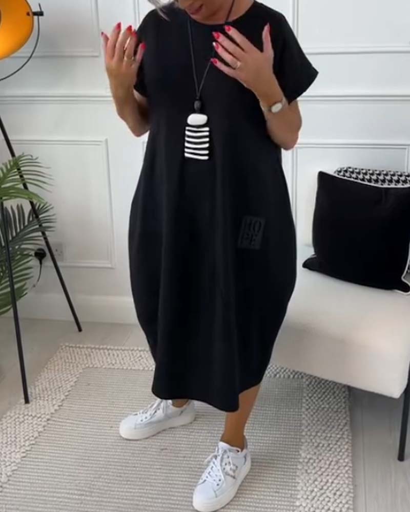 Cleo | Women's Day Dress With Short Sleeve Design And Relaxed Pocket Fit | Casual