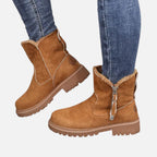 Elara | Women's Fleece-Lined Boots With Fur Trim And Slip On Design | Cozy