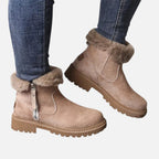 Elara | Women's Fleece-Lined Boots With Fur Trim And Slip On Design | Cozy
