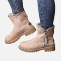 Elara | Women's Fleece-Lined Boots With Fur Trim And Slip On Design | Cozy