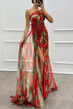 Elena | Women’s Graduation Dress With V-Neck And Puff Sleeves | Elegant