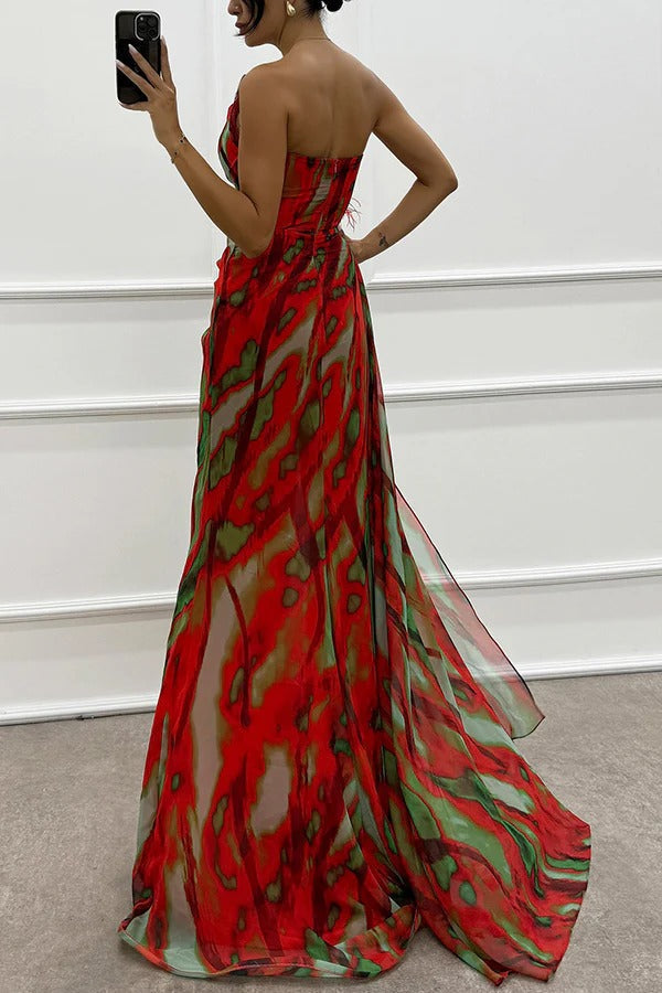Elena | Women’s Graduation Dress With V-Neck And Puff Sleeves | Elegant