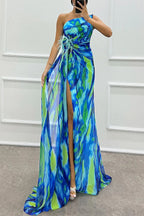 Elena | Women’s Graduation Dress With V-Neck And Puff Sleeves | Elegant