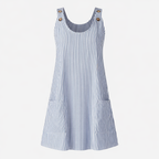 Felicia | Women's Day Dress With Sleeveless Stripe Design And Front Pocket Detail | Casual
