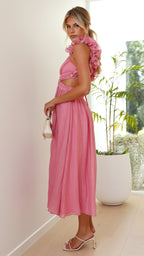 Grace | Women’s Graduation Dress With Ruffled Straps And Lace-Up Back | Elegant