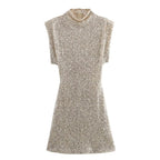 Halle | Women's Sparkle Dress With Sequin Slim Fit And O-Neck Design | Party