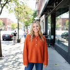 Hannah | Women Sweater With Loose Knit Fabric And Henley Button Detail | Casual Style