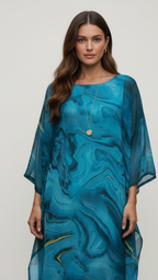 Harper | Women’s Bodycon Dress With Round Neck And Draped Sleeves