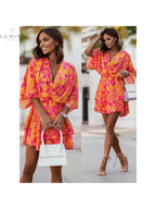 Harper | Women’s Floral Dress With V-Neckline And Tie Waist