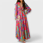 Helen | Women’s Formal Dress With Floral Print And Long Sleeves | Elegant