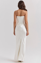 Hera | Women's Cocktail Dress With Strapless Satin Design And Elegant Draped Silhouette | Party