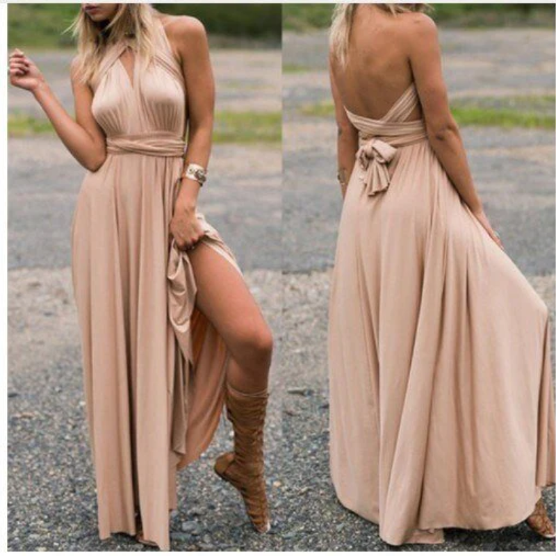 Irma | Women’s Graduation Dress With Halter Neck And Wrap Waist | Elegant