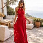 Irma | Women’s Graduation Dress With Halter Neck And Wrap Waist | Elegant