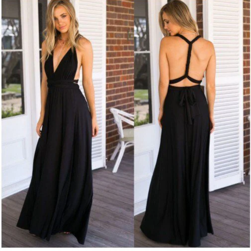Irma | Women’s Graduation Dress With Halter Neck And Wrap Waist | Elegant