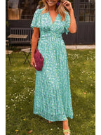 Isabelle | Women's Summer Dress With Flutter Sleeves And Floral Print | Romantic
