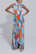 Isla | Women’s Formal Dress With Halter Neckline And Pleated Maxi Design | Elegant