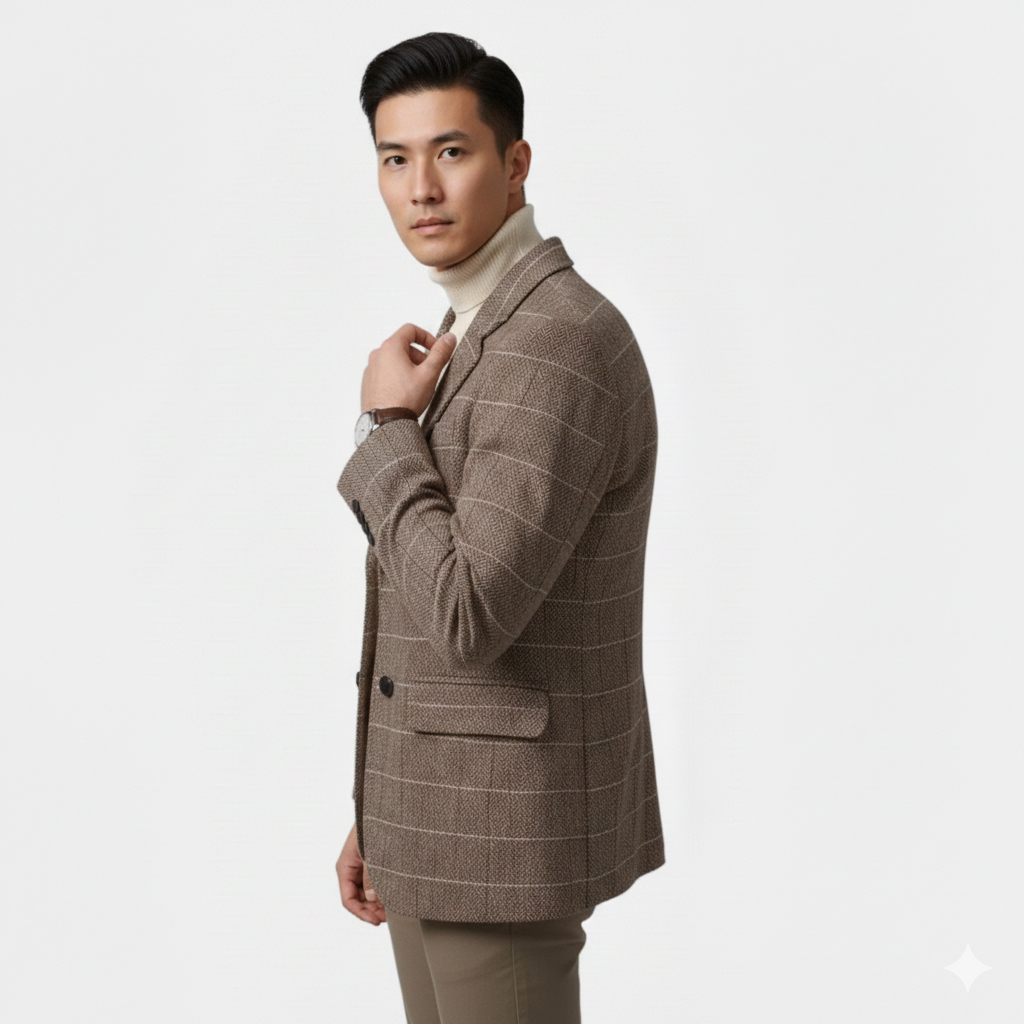 Jackson | Men's Tweed Blazer With Pockets And Long Sleeve | Refined