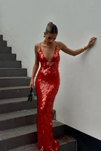 Kalea | Women's Sparkle Dress With Sequin Design And Backless Straps | Glamour